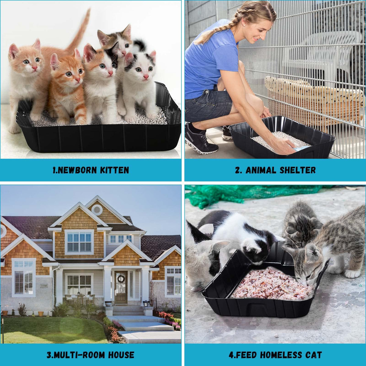 Black Disposable Litter Box for Cats G236