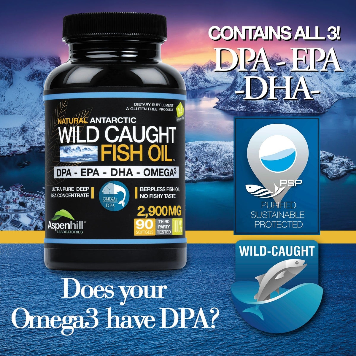 2900 mg Omega-3 Fish Oil 90 SoftGels G748
