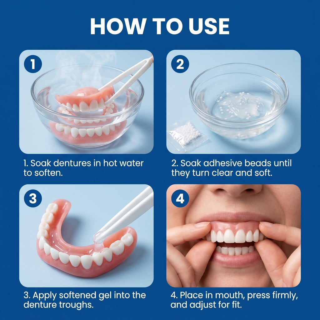 Moldable False Teeth Temporary Denture Set J911406