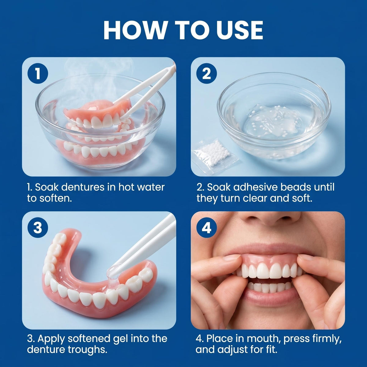 Moldable False Teeth Temporary Denture Set J911406