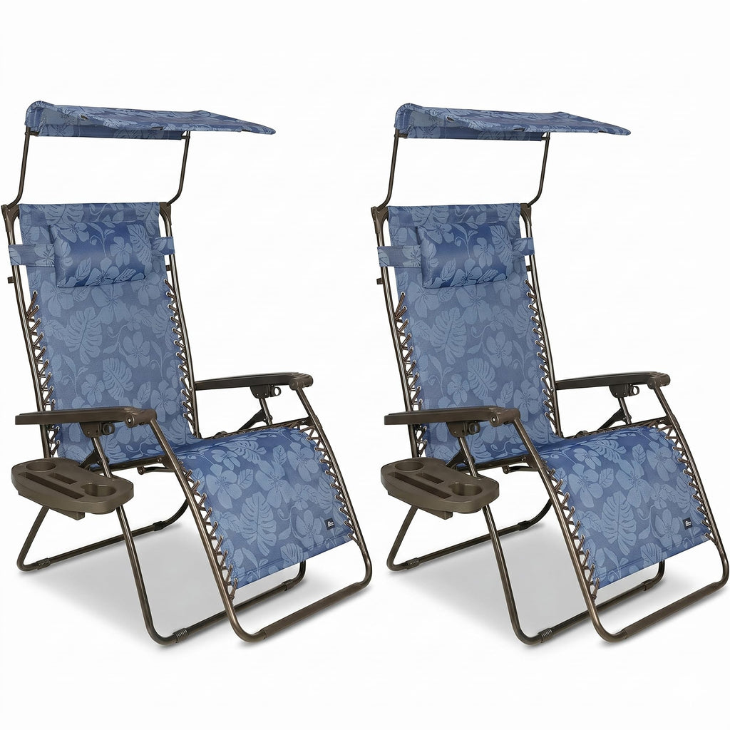 Blue Set of 2 Zero Gravity Outdoor Lounge Chair M297