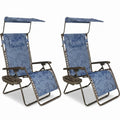 Blue Set of 2 Zero Gravity Outdoor Lounge Chair M297