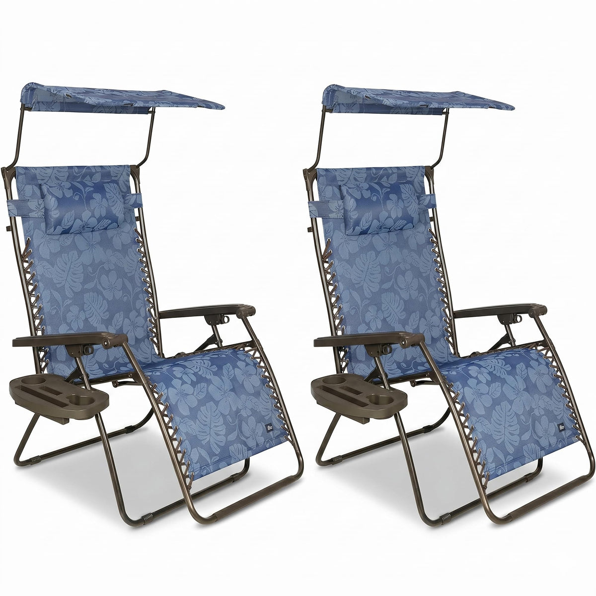 Blue Set of 2 Zero Gravity Outdoor Lounge Chair M297