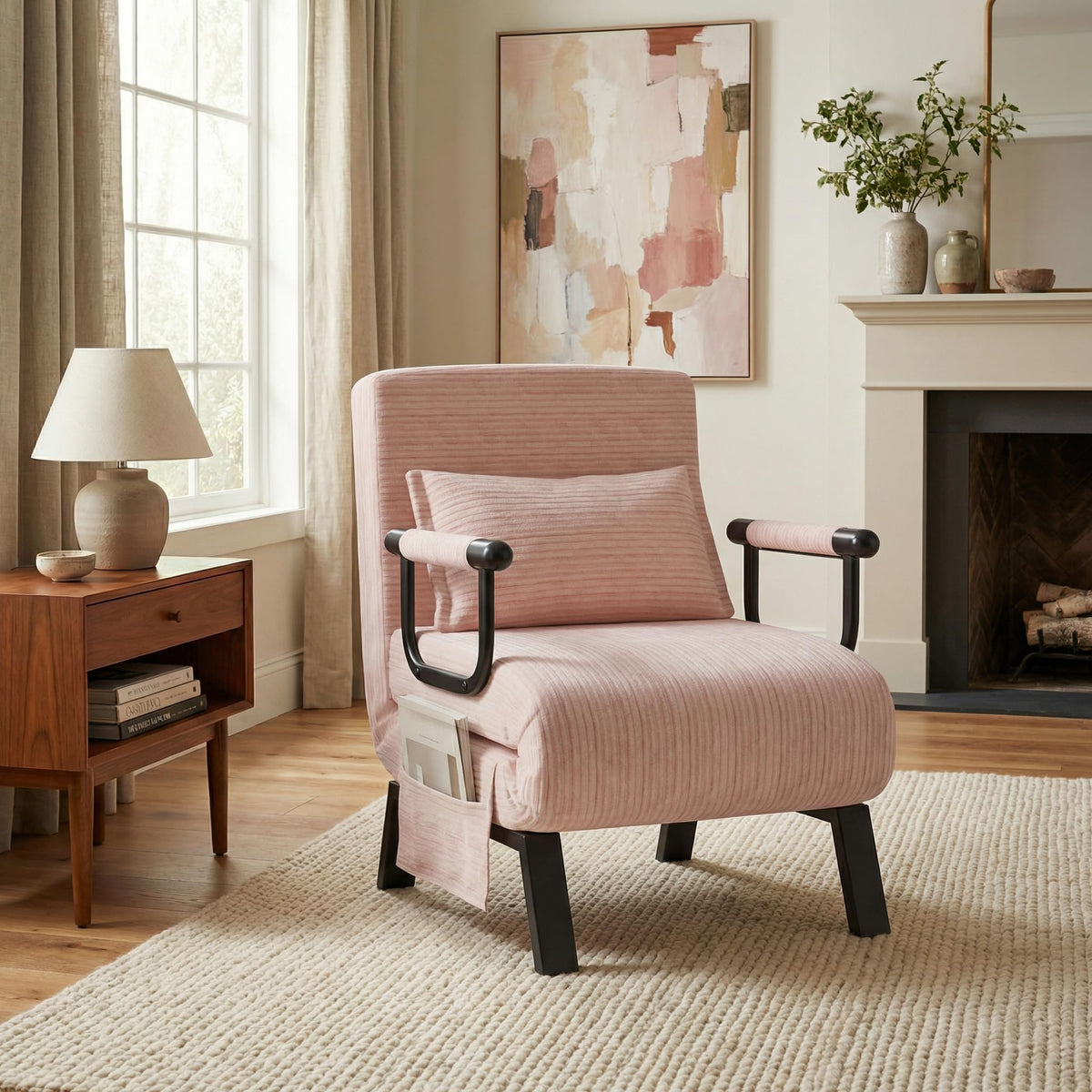 Pink Folding Sleeper Chair Bed H66929