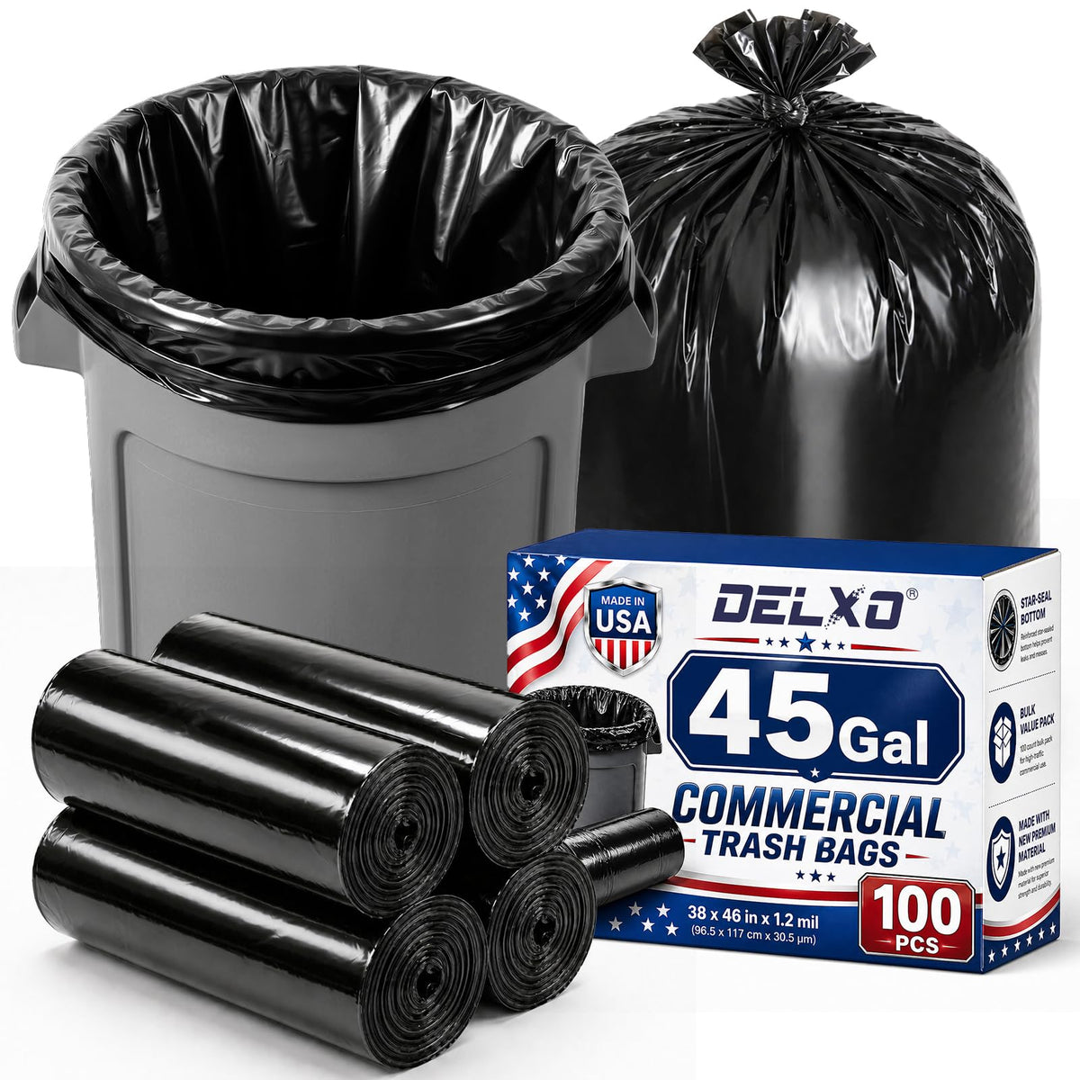 40-45 Gallon Heavy Duty Trash Bags U80771