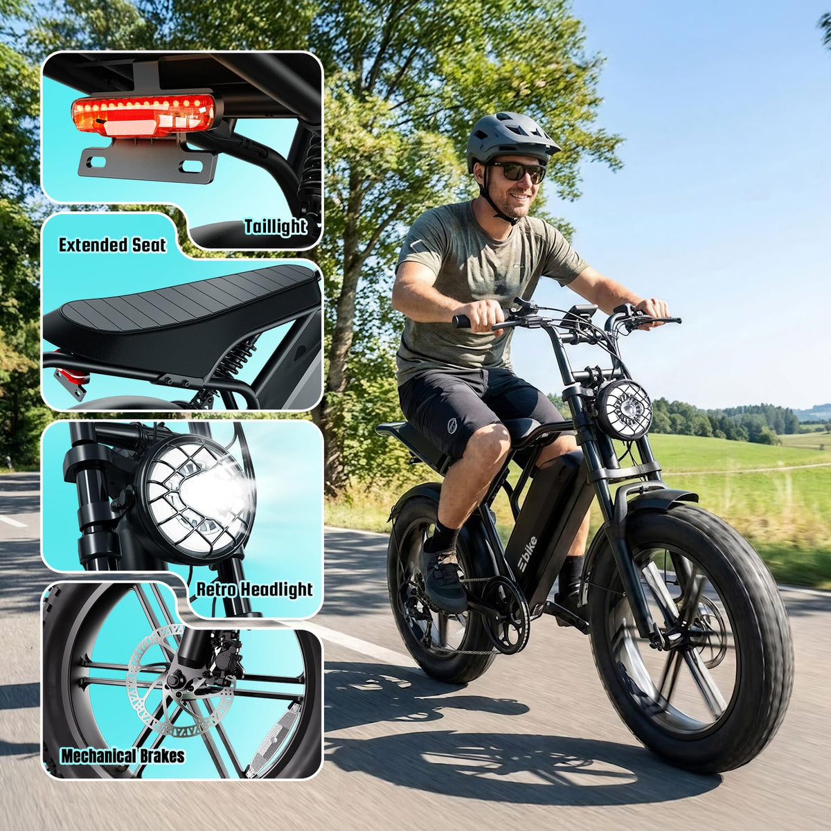 Electric Bike for Adults 48V 15Ah Fat Tire P3103