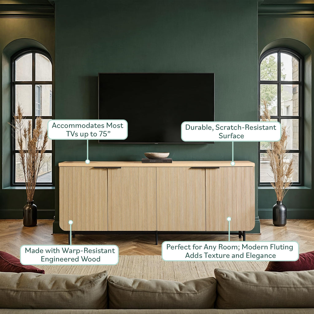 69 Inch Coastal Oak Sideboard Buffet E3888