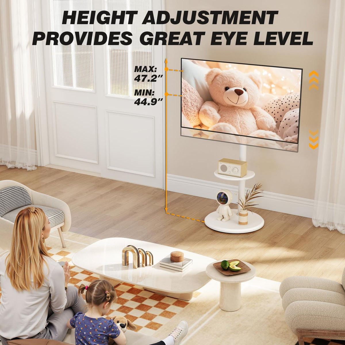 Rolling Mobile TV Stand for 32-65 Inch Flat Screen TVs B799673