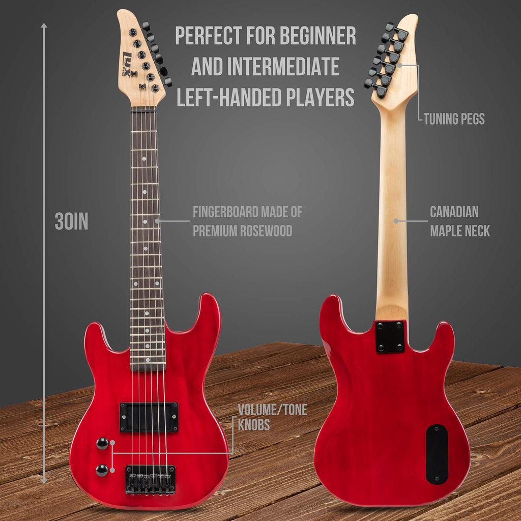 Left Hand 30 Inch 3/4 Size Electric Guitar Kit Red C8683