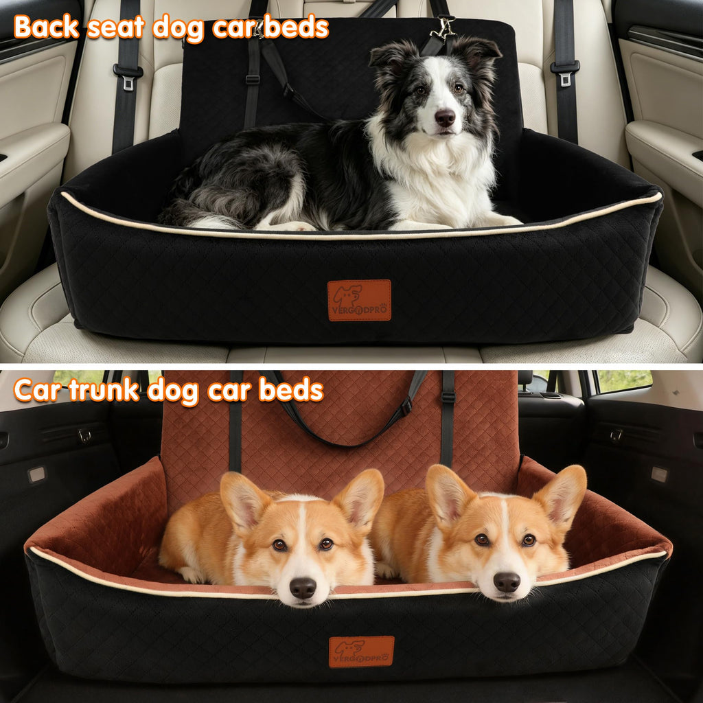 Large Dog Car Seat Portable Travel Dog Bed Velvet Memory Foam F2130