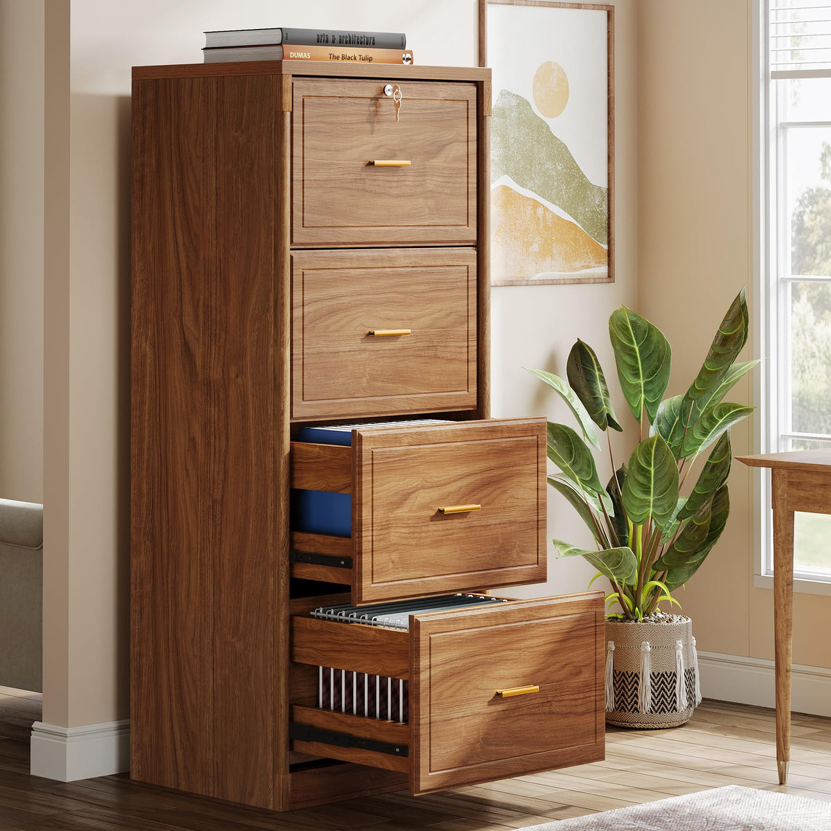 4 Drawer File Cabinet with Lock R248009