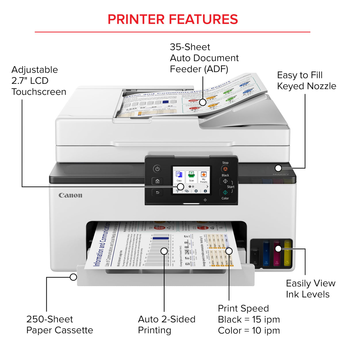 Wireless Color All-in-One Printer with Duplex Printing Z364