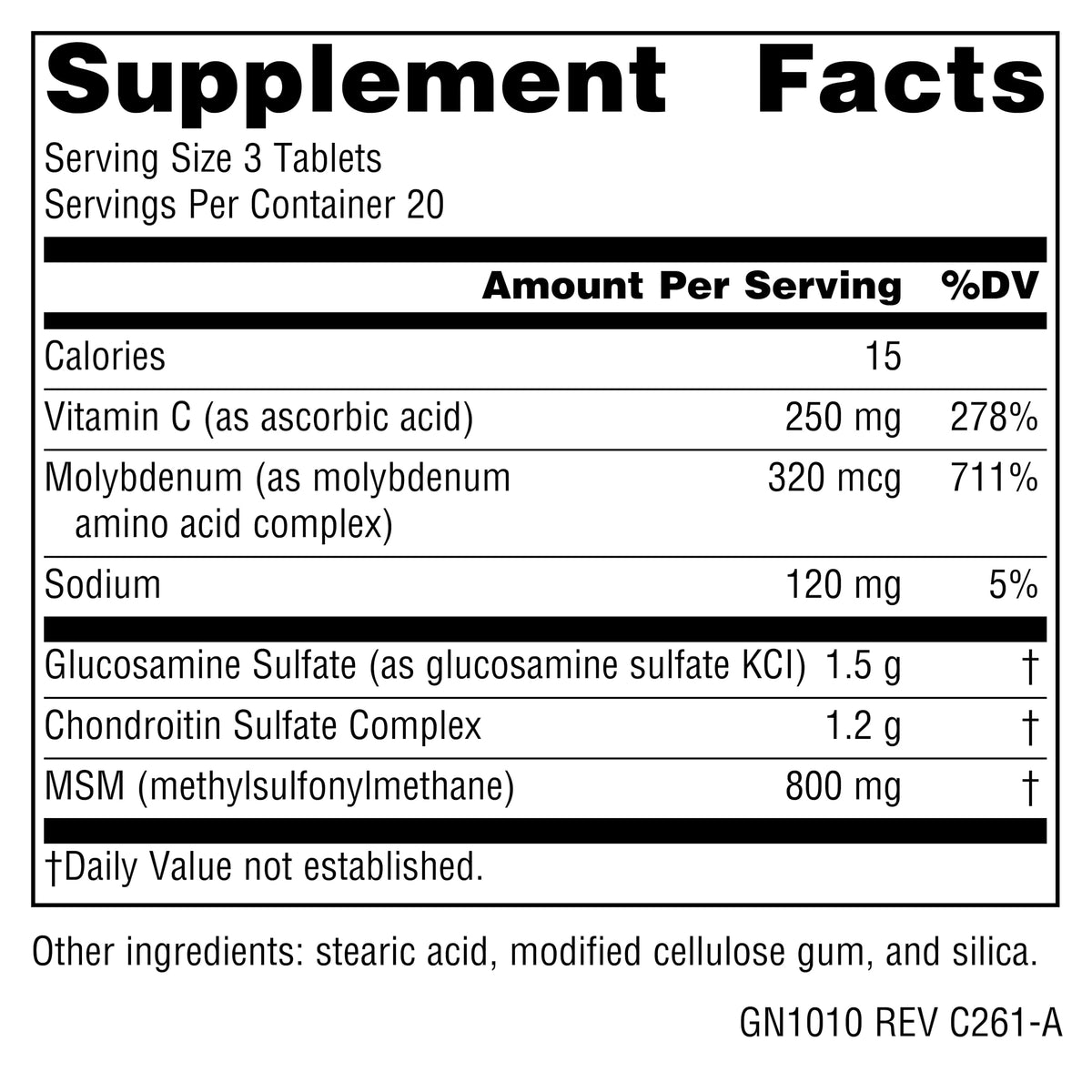 Glucosamine Chondroitin with MSM 60 Tablets C99668