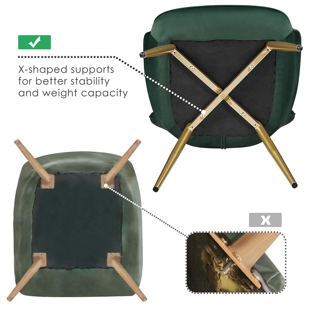 Green Upholstered Accent Chairs Set of 2 T89836