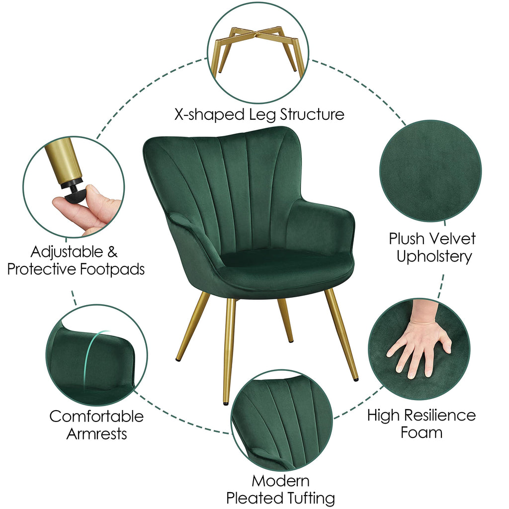 Green Upholstered Accent Chairs Set of 2 T89836