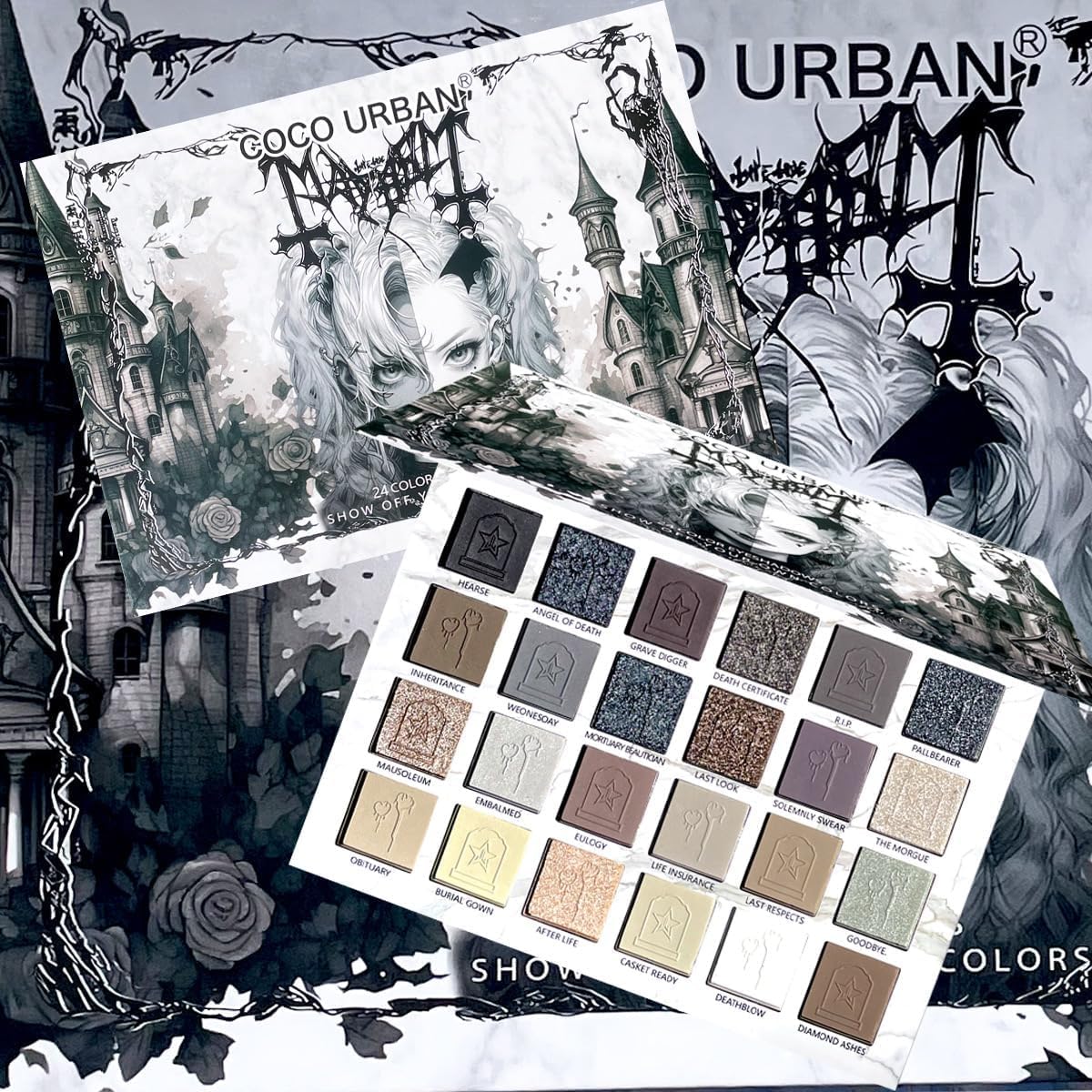 Black Grey Smokey Eyeshadow Palette A486