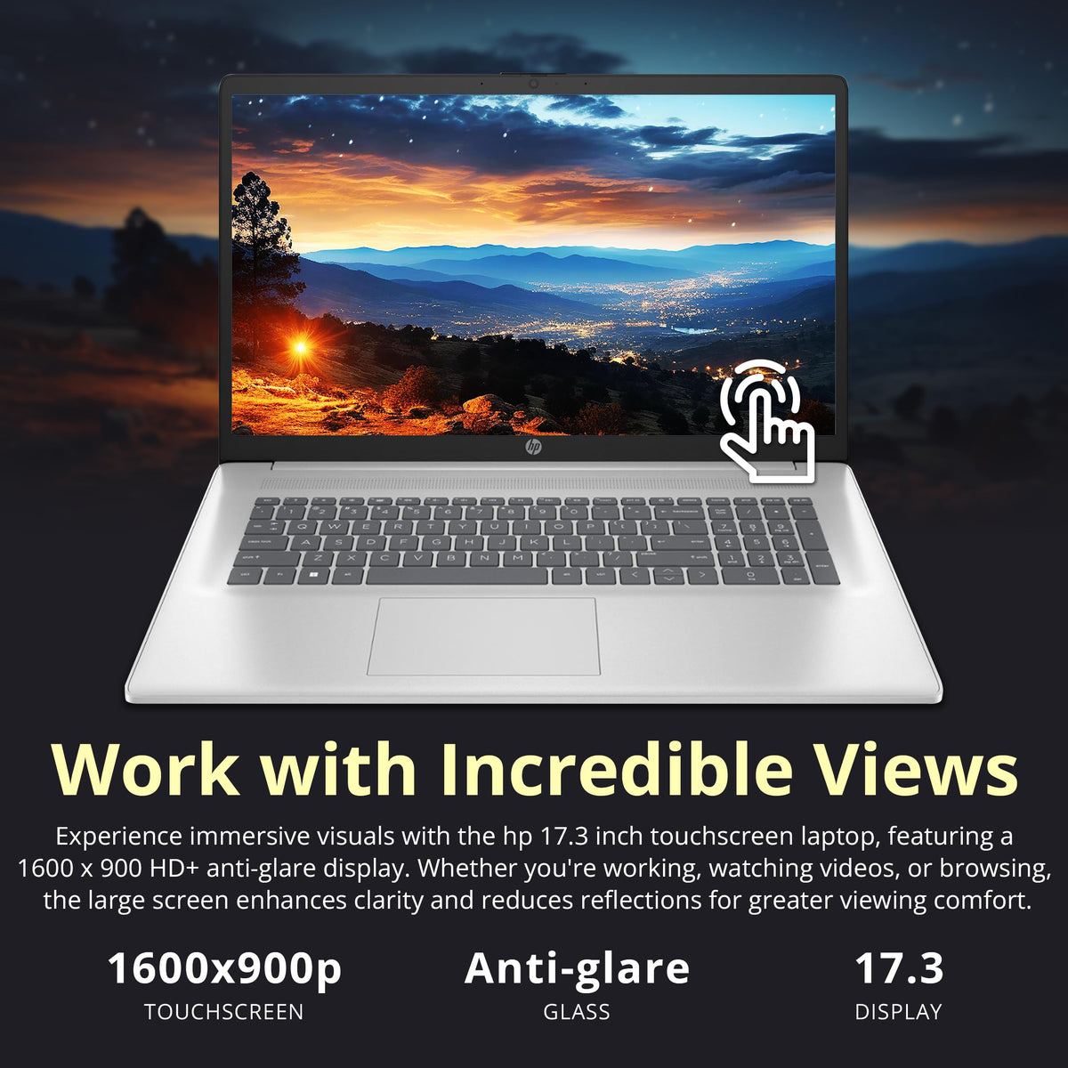 17.3" HD+ Touchscreen Laptop, AMD Ryzen 5, 16GB RAM, 1.5TB Storage, Silver B722