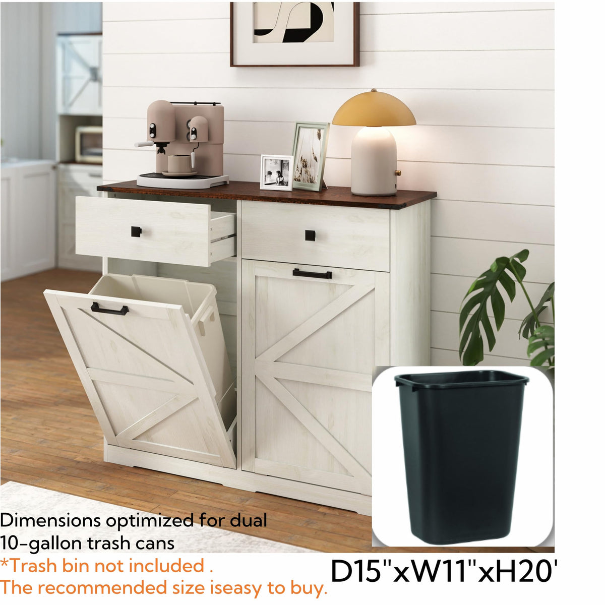 20 Gallon Tilt Out Trash Can Cabinet M7065