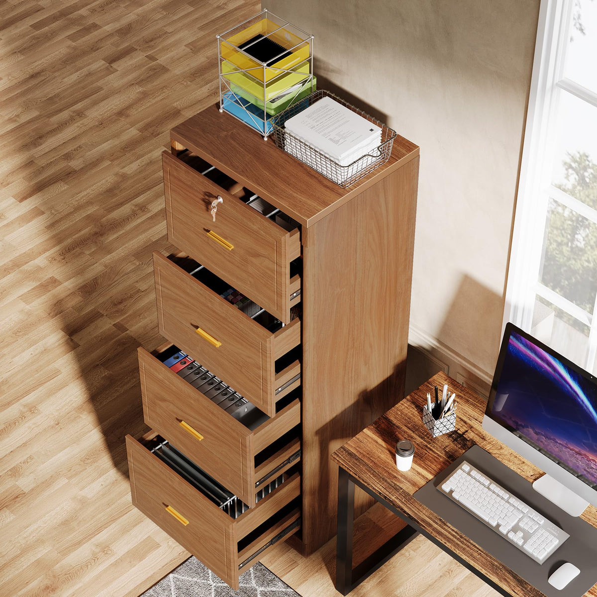 4 Drawer File Cabinet with Lock R248009