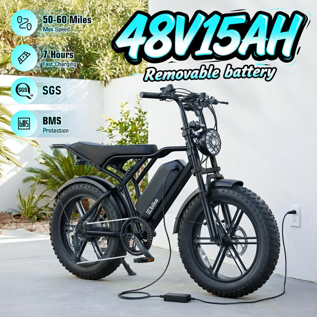 Electric Bike for Adults 48V 15Ah Fat Tire P3103