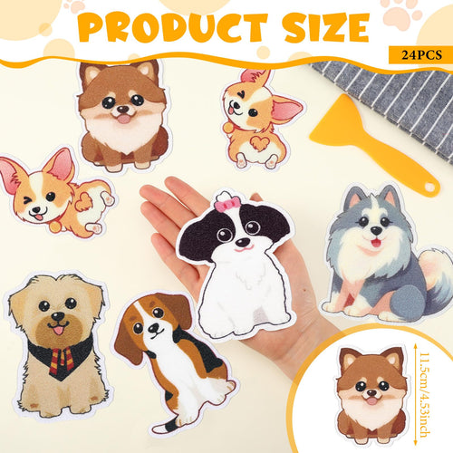 24 Pcs Dog Bathtub Non Slip Stickers Q13239