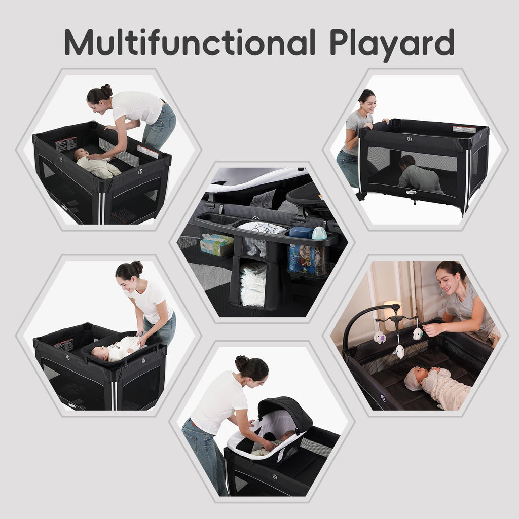 4 in 1 Baby Playards with Bassinet S551203
