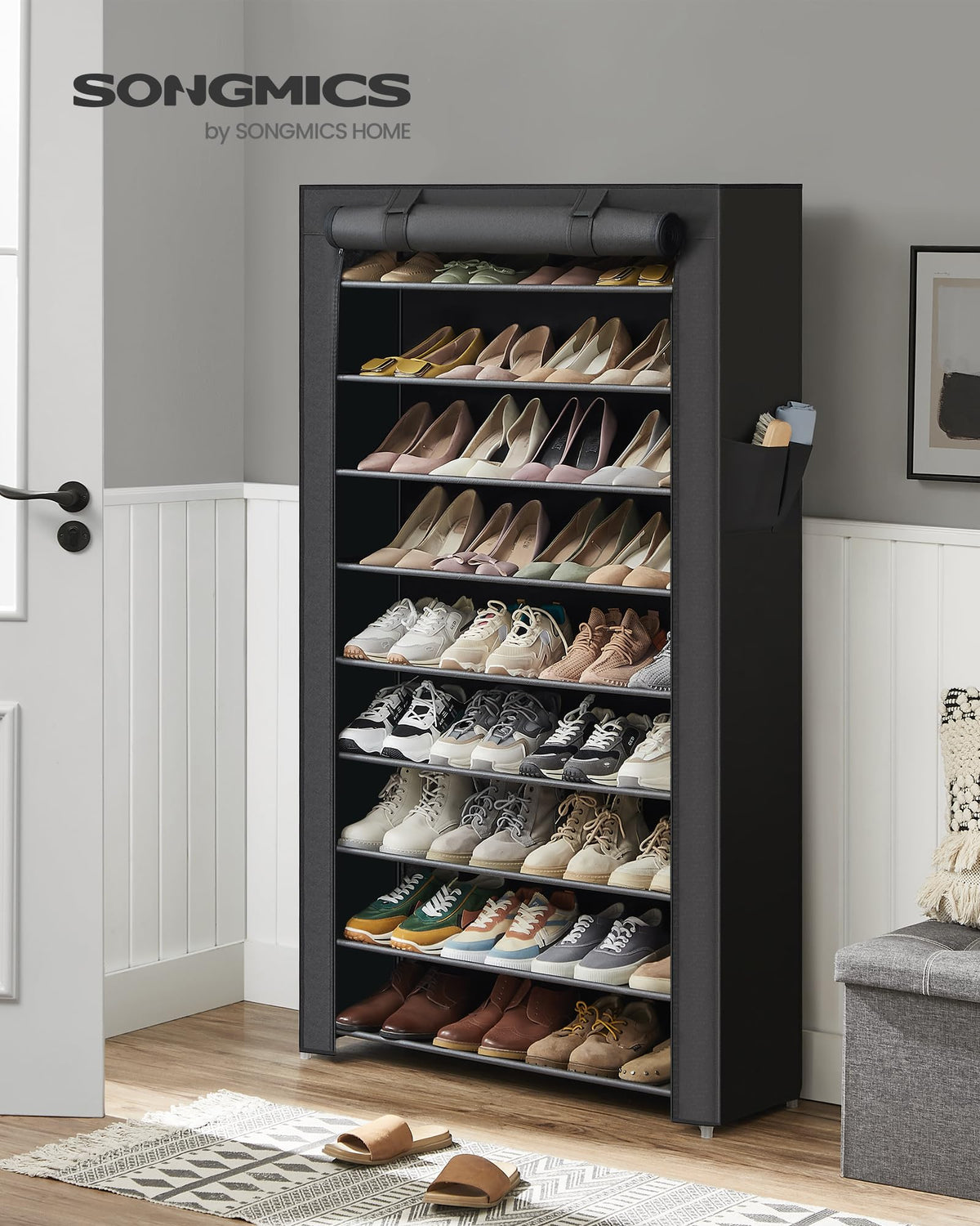 10-Tier Shoe Rack with Cover J391321