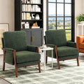 Green Accent Chairs Set of 2 Upholstered Fabric I67116