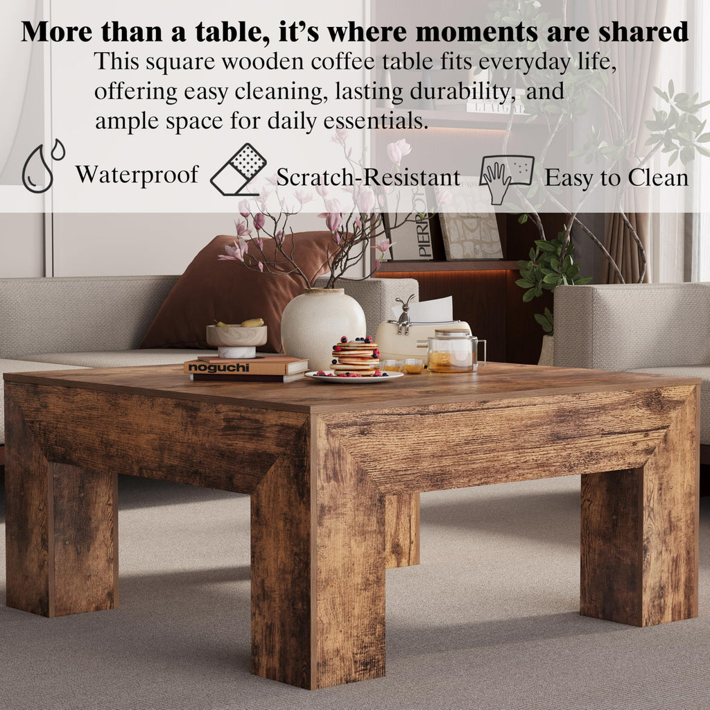 35" Wooden Square Coffee Table P4068