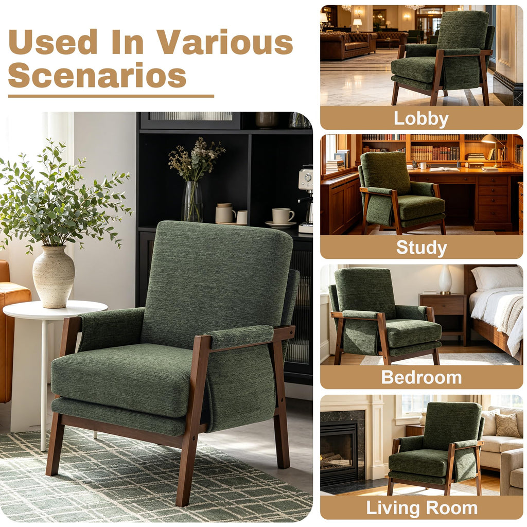 Green Accent Chairs Set of 2 Upholstered Fabric I67116