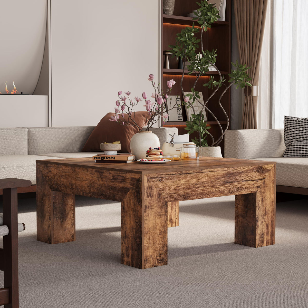 35" Wooden Square Coffee Table P4068