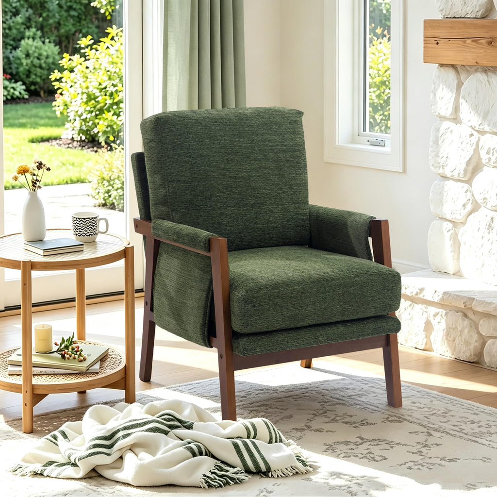 Green Accent Chairs Set of 2 Upholstered Fabric I67116