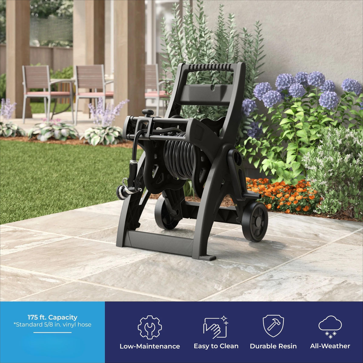 175-inch Wheeled Garden Hose Reel Cart B88999