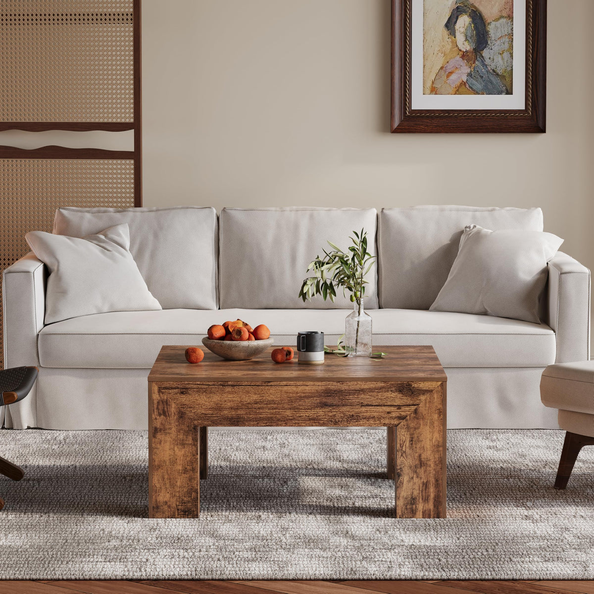 35" Wooden Square Coffee Table P4068